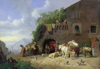 Italian Village Forge by Heinrich Burkel